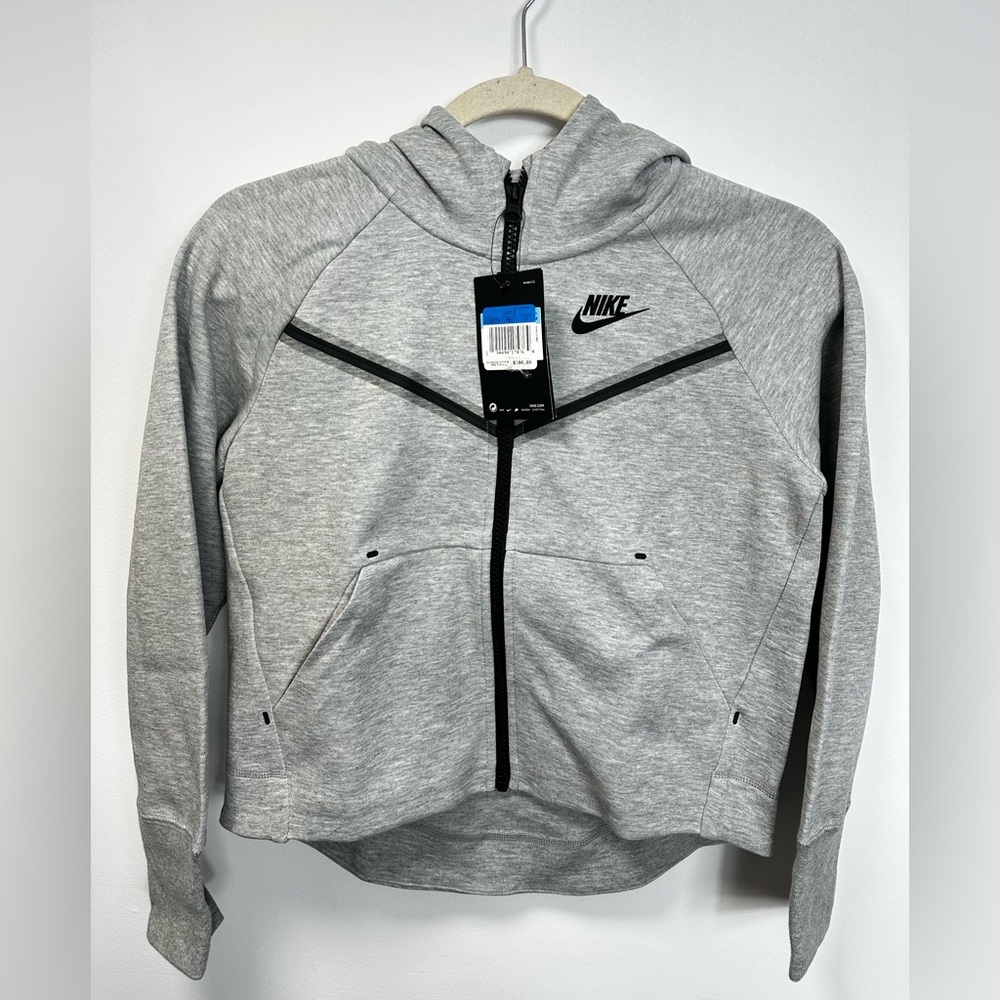 Nike Gray Fleece  Full-Zip Hoodie with Black Logo